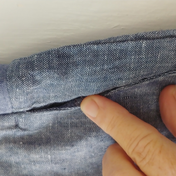 J. Jill Love Linen Cropped Straight Leg Pants Blue SZ M Petite - Picture 5 of 9